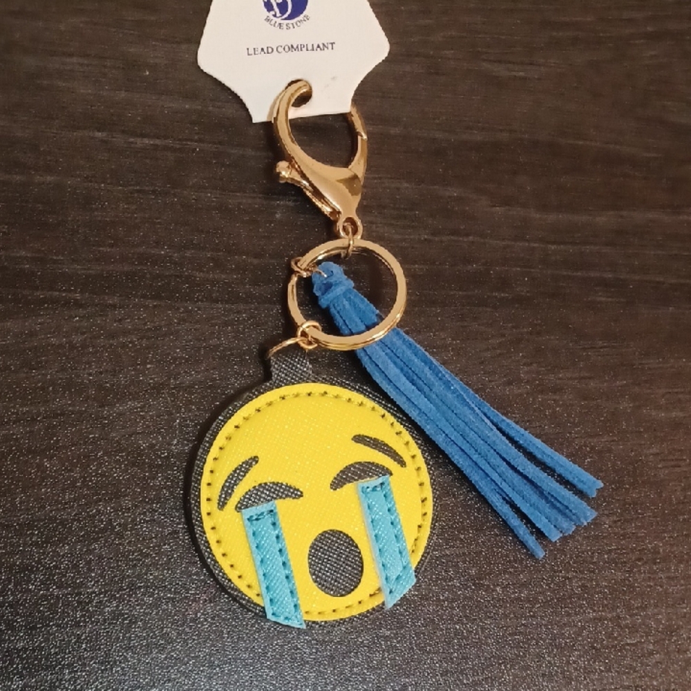 Emoji Keychain with Blue Tassel
